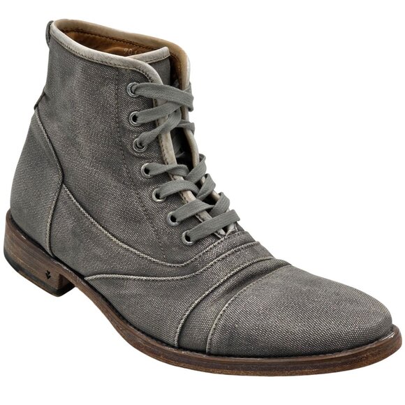 John Varvatos Other - $698 John Varvatos Italy Fleetwood Mens 9 Distressed Gray Canvas Combat Boots